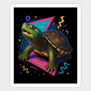 Retro Neon Reeves Turtle Magnet
